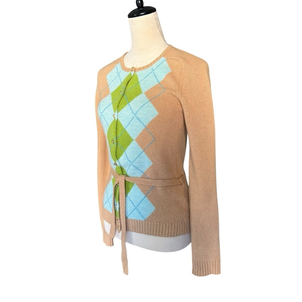 J.Crew Vintage Cardigan Merino Wool/ Angora / Cashmere Argyle Preppy Academia S - Picture 5 of 15